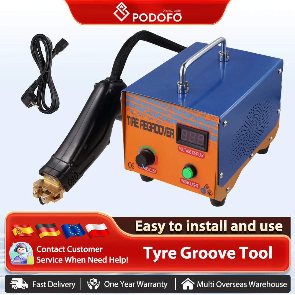 Podofo 1KW pneu récupération pneu caoutchouc Machine de gravure camion voiture caoutchouc pneus rainurage électrique caoutchouc coupe dispositif électrique