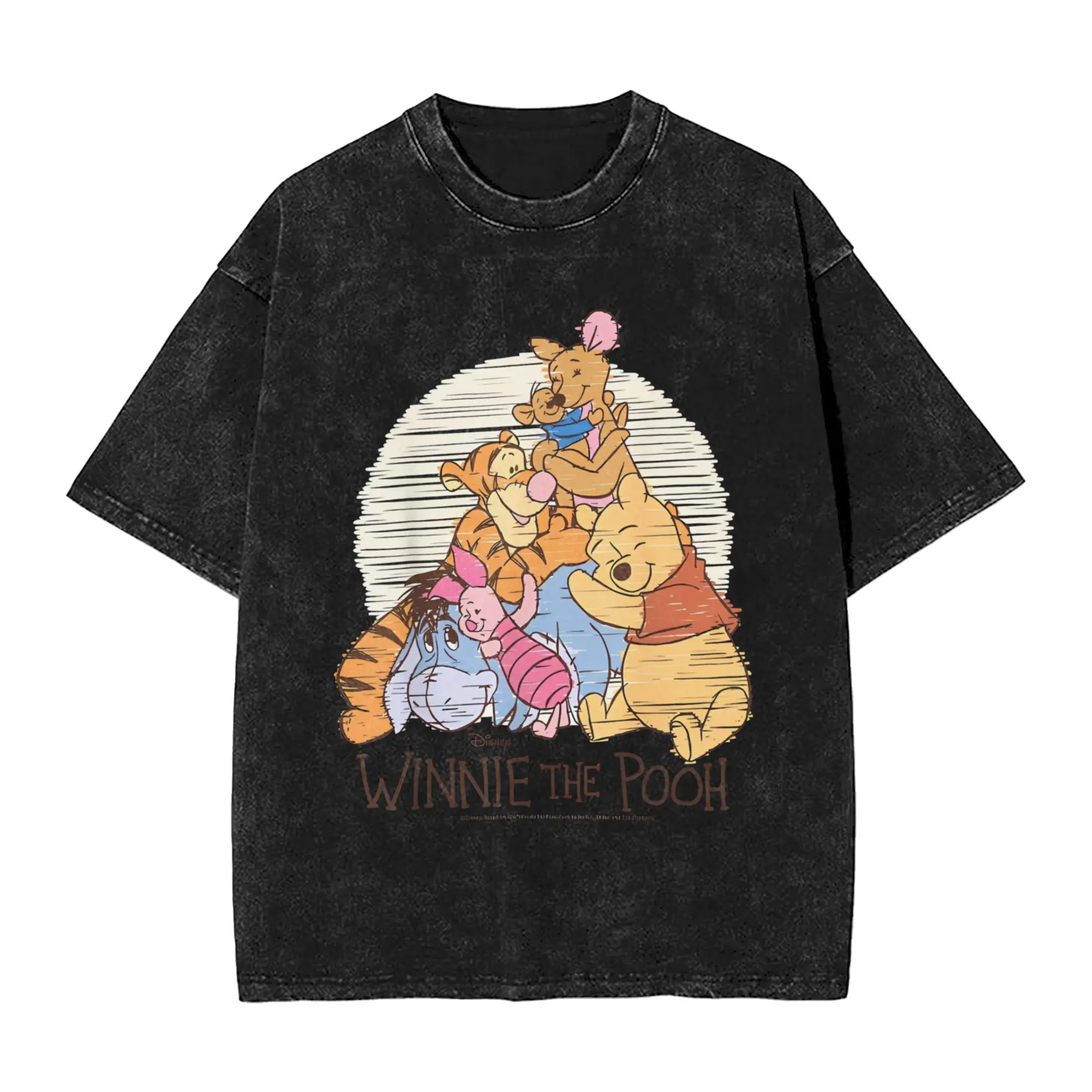 Winnie The Pooh Pooh Eeyore Piglet Tigger TShirt for Men 100% Cotton Tee Shirt Round Collar Short Sleeve T Shirt Summer Clothing