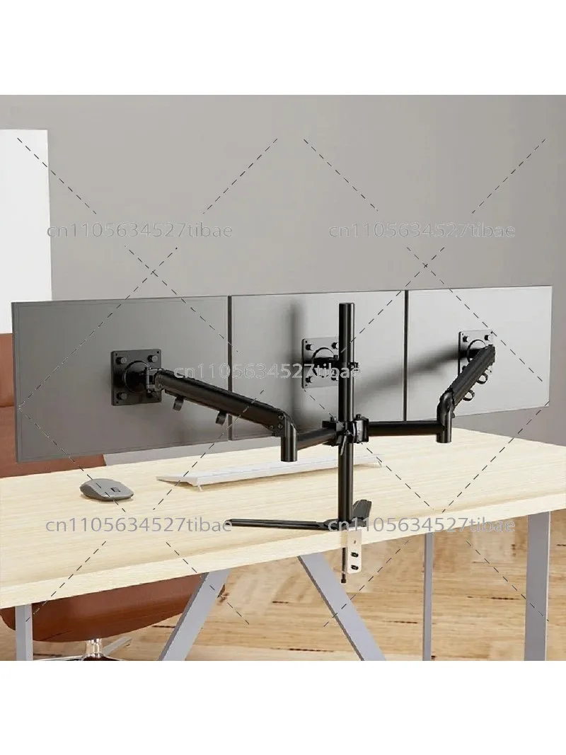 Triple Monitor Stand Arm Height Adjustable Telescopic Bracket Fit 17-32 Inch Desk Office Screen Mount Support