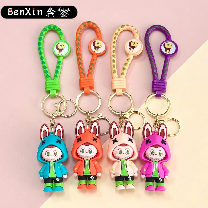 Minso labubuKeychains, schoolbag pendants, bucktoothed little sheep, car key chains, small gifts