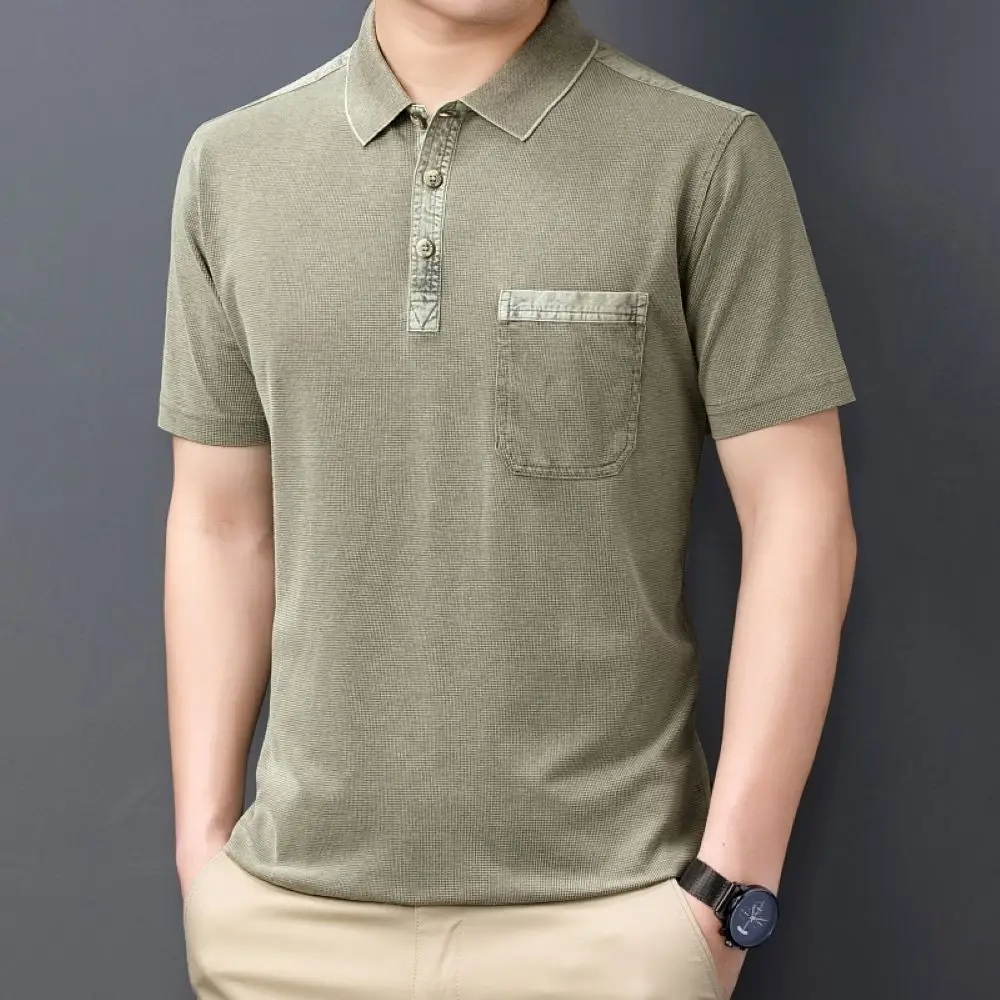 COODRONY Solid Color Simple Versatile Pocket Polo-Shirt Summer Men Clothing New Classic Short-Sleeve Business Casual Tops W5552