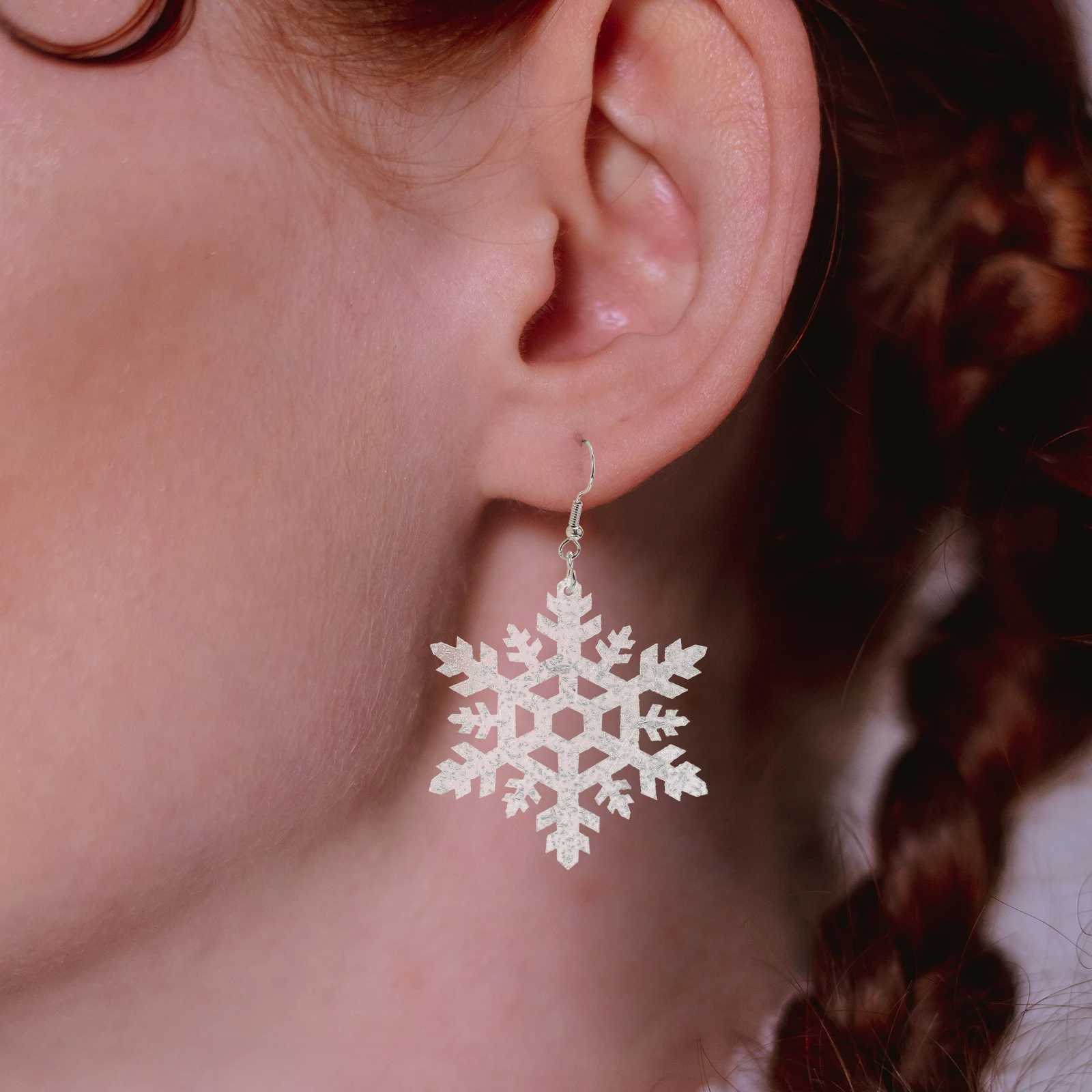 2 pares de brincos de prata floco de neve lantejoulas amuletos de gota de Natal joias da moda para mulheres miss