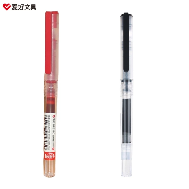 Quick-drying 0.5mm Roller Pen Black Red Straight Liquid Rollerball Gel Pen for School Office Stationery Supplies