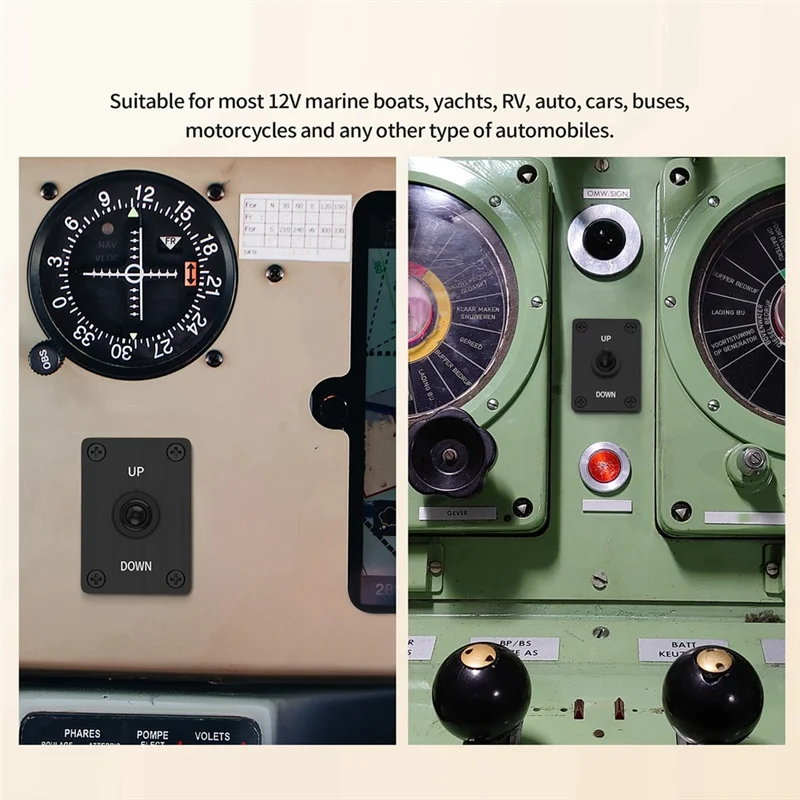 

Momentary 30A Toggle Switch Waterproof 12V (ON)/Off/(ON) 3 Pin SPDT With UP/Down Mounting Plate For RV Motor Control