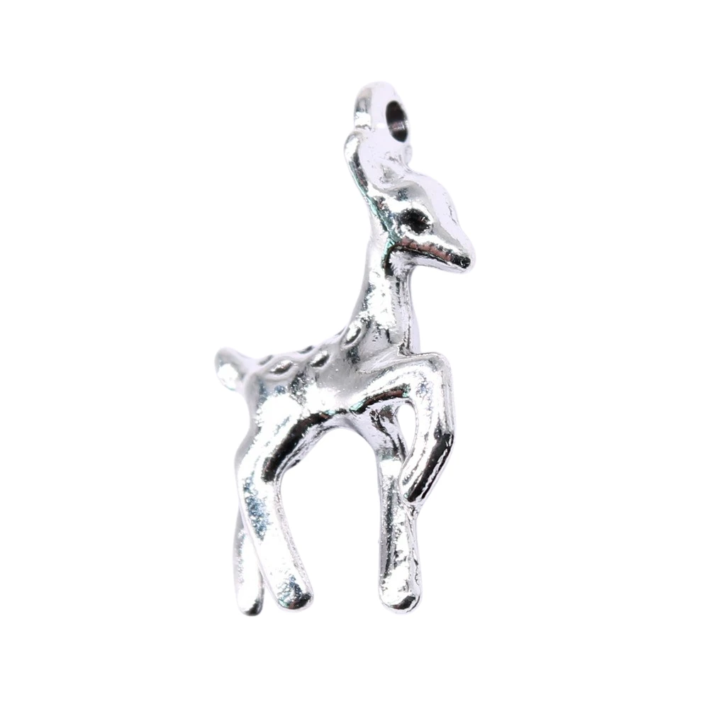 WYSIWYG 10pcs Charms 22x12mm Deer Charms For Jewelry Making DIY Jewelry Findings Antique Silver Color Alloy Charms Pendant