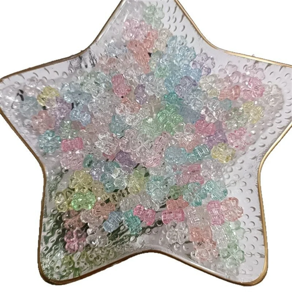 32 Stück/Packung Kleeblatt, Transparent, Blumen, Flach, Schmuckzubehör, DIY, Anhänger, Schmuckherstellungszubehör – Detail 5