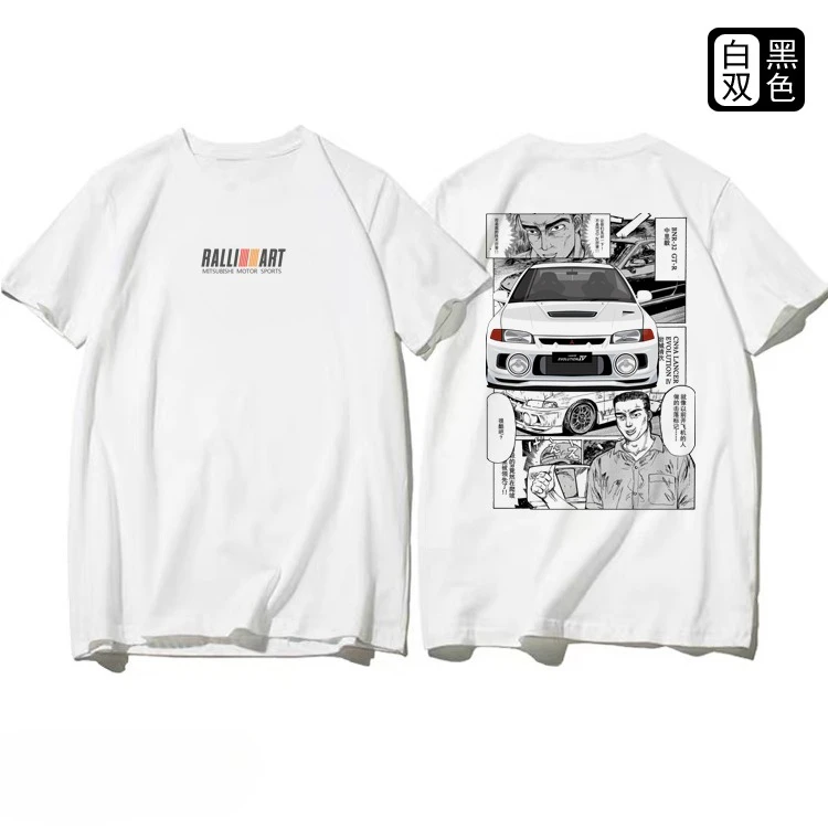 

God of War Sports Car GTR32 Reaper RX7 Head Text D Modified Car JDM Cotton T-shirt Short-sleeved Sweater