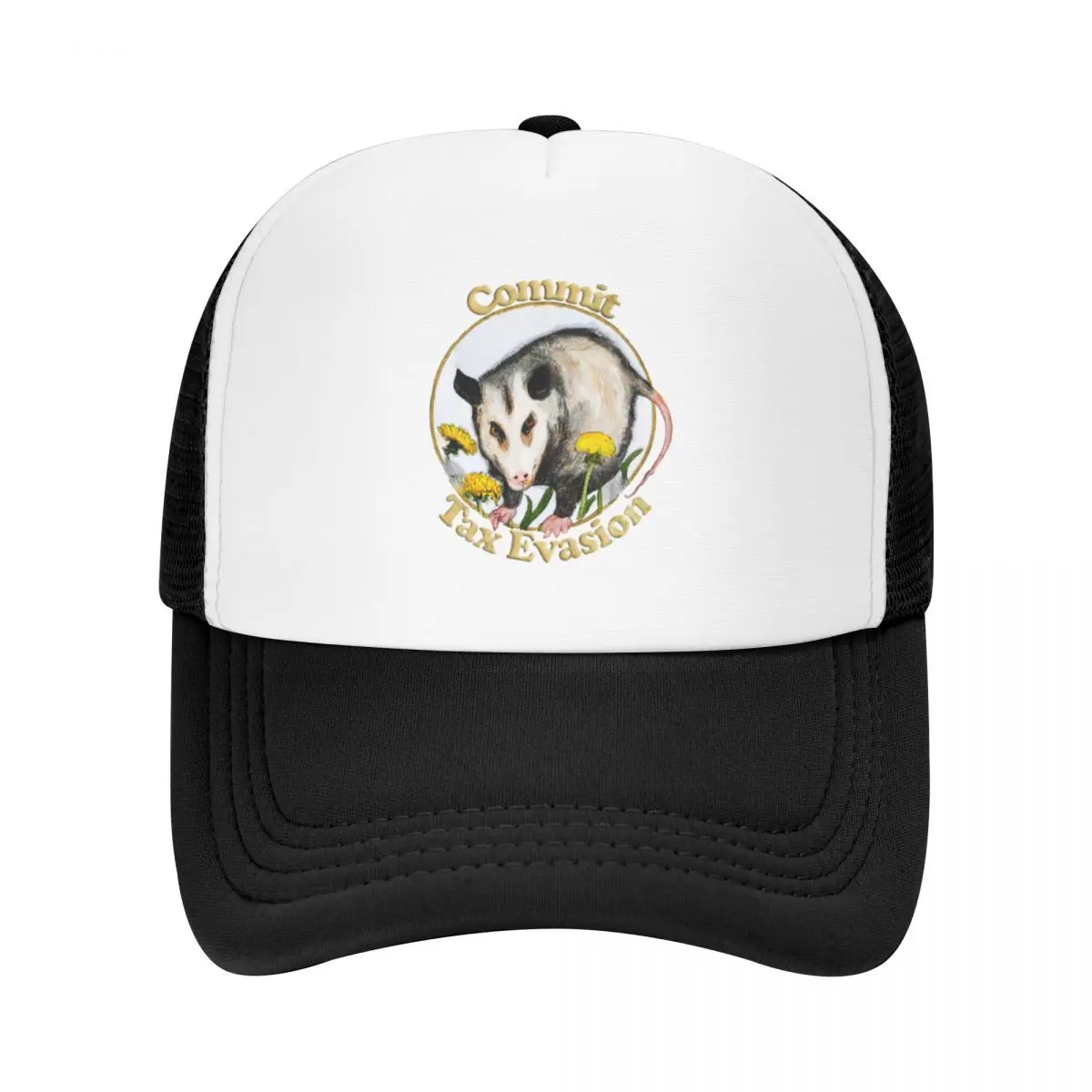 Tax Evasion Opossum Among Dandelions Watercolor Commit Tax Evasion Baseball Cap Hood Beach Outing Caps Male Women's