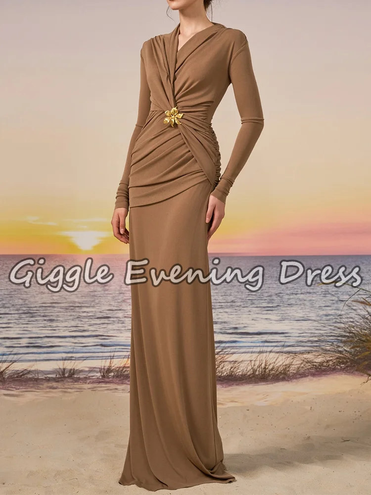 Robe fourreau modeste saoudienne, robe de soirée plissée à manches longues pour femmes, dubaï, élégante, pour occasions, robe Maxi de fête, personnalisée