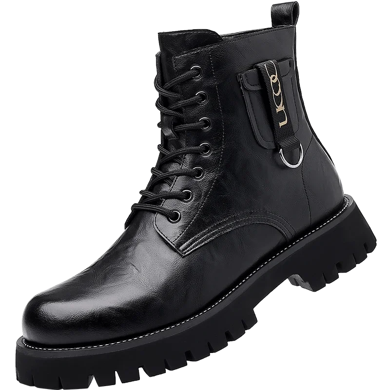 

Designer's New Men's Workwear Shoes Handsome Motorcycle Boots Thick Sole Mountaineering Boots Men's Genuine Leather Short Shoes