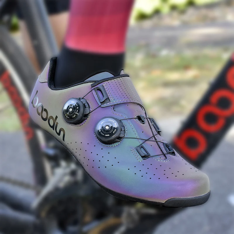 

Colorful Carbon Fiber Road Bike Shoes Self-Locking Bicycle Shoes Unisex Cycling Shoes ATOP Lacing Microfiber Upper Bike Boots