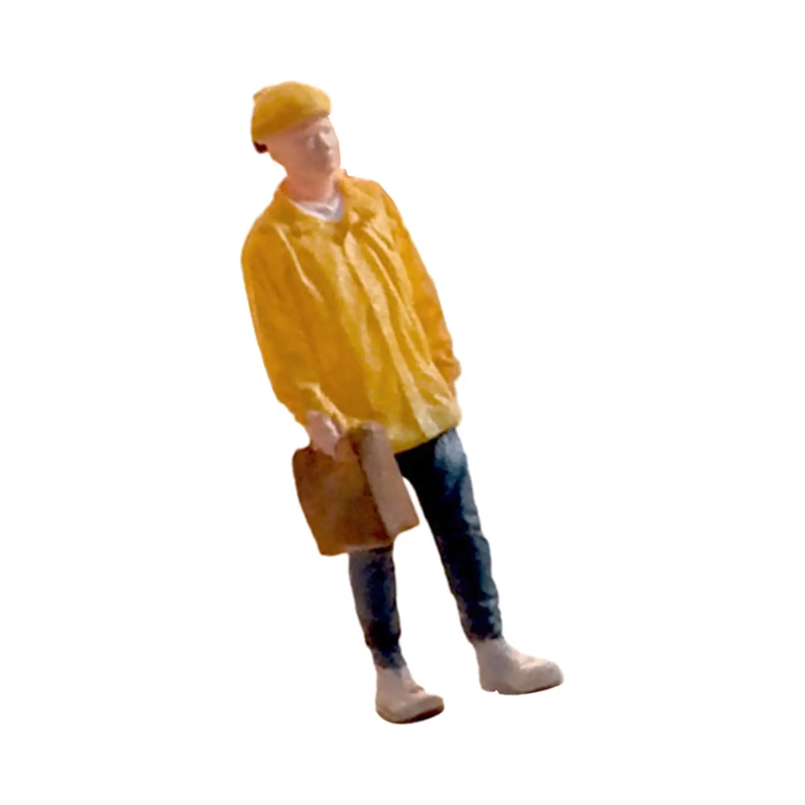 Figurine di mini persone dell'uomo di consegna in resina 1/64 per il paesaggio diorama