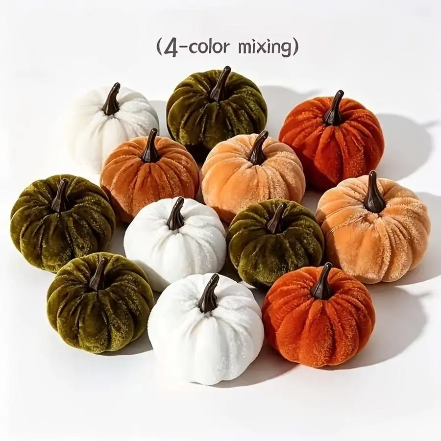 1/5/10/20/50/100pcs Multicolor Simulation Pumpkin, Simulation Velvet Pumpkin, Small Artificial Foam Mini Pumpkin, Suitable for A