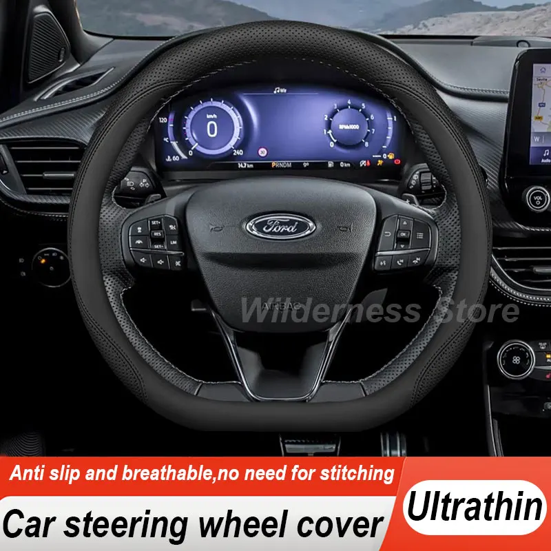Hot Sales Car Steering Wheel Cover For Ford Fiesta MK8 2017-2023 2024 Puma SUV S-max MK1 MK2 2006-2022 2023 interior Accessories