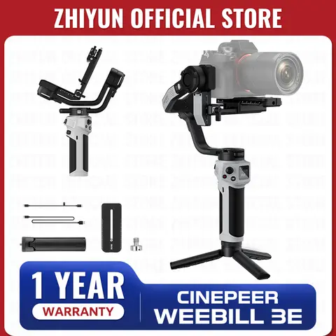 ZHIYUN Official CINEPEER WEEBILL 3E 3-Axis Camera Stabilizer Gimbal Blutooth Control Cameras Gimbals for DSLR Mirrorless Cameras