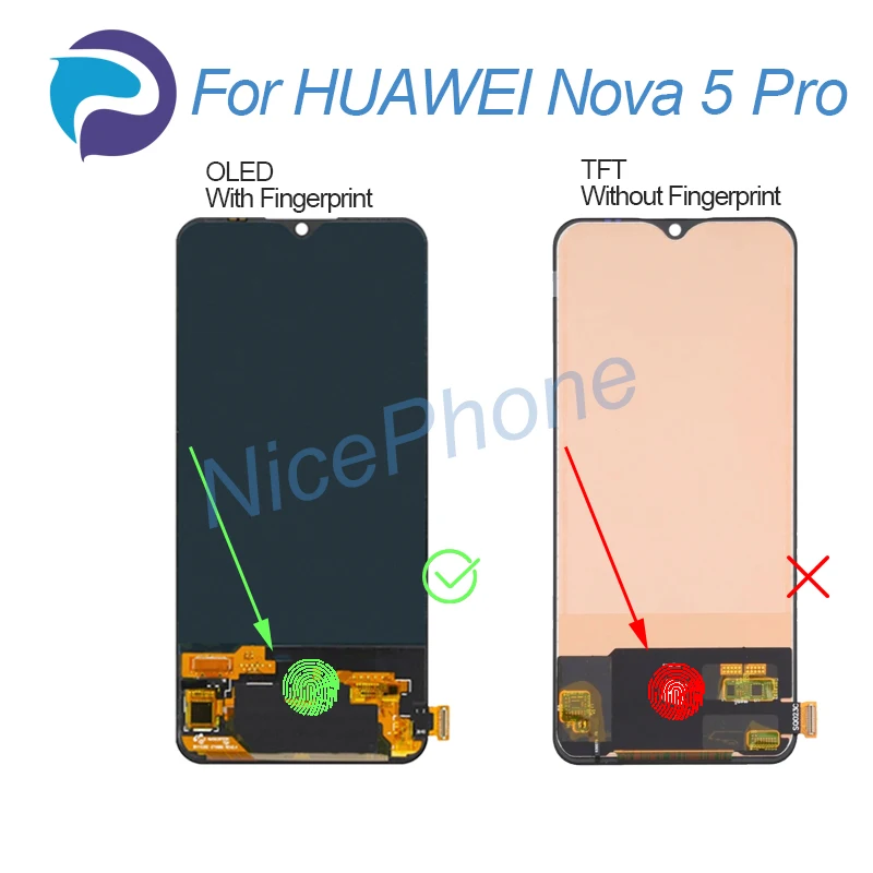 for HUAWEI NOVA 5 Pro LCD Screen + Touch Digitizer Display 2340 1080 SEA-AL10, SEA-TL10 NOVA 5 Pro LCD Screen display