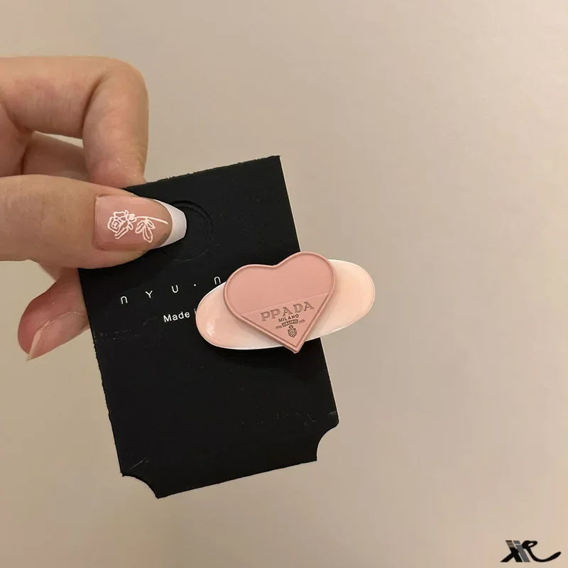

Blush Heart Alloy Oval Clip Pink Glaze Drop Gradient Sweet Fair Hair Accessories Girl Creative Niche and Fashionable Hair Clip