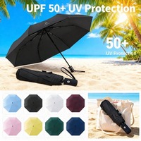 8-Rib Automatic folding Umbrella - Compact, lightweight, durable, UV protection - rain and sun umbrella, automatic sunshade zwq