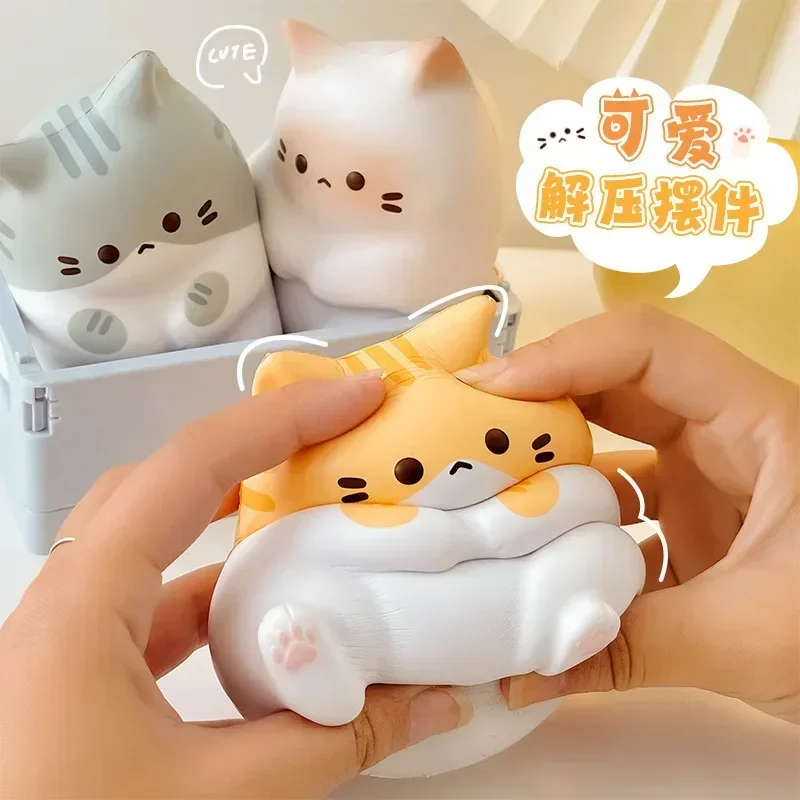 ใหม่แมวความเครียดบรรเทา Squishy ของเล่น PU ช้า Rising Squeeze Antistress Ball การ์ตูนตารางเครื่องประดับ Squishy ความเครียด Reliever ของเล่น