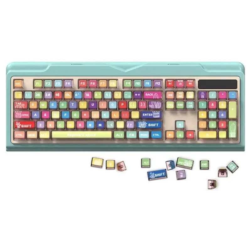R53C Height Keycap Raibnow Theme Keycaps for 116 Keyboards Smooth
