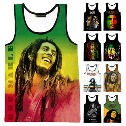 2023 Nieuwe Mode Bob Marley Tank Tops 3d Bedrukt Grafisch Polyester Mouwloze Shirts Heren Hiphop Harajuku Streetwear T-Shirt