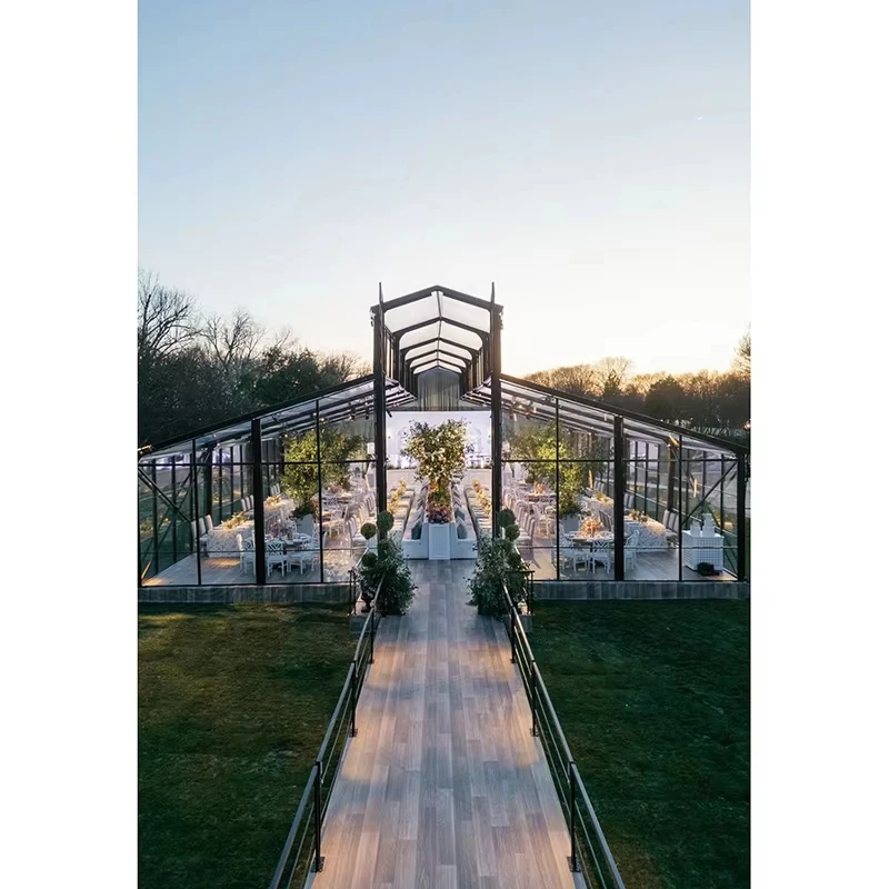 Large Custom Event Pavilion Aluminum Glass Tent For Wedding Resort Commercial Outdoor Space Factory Direct Supply