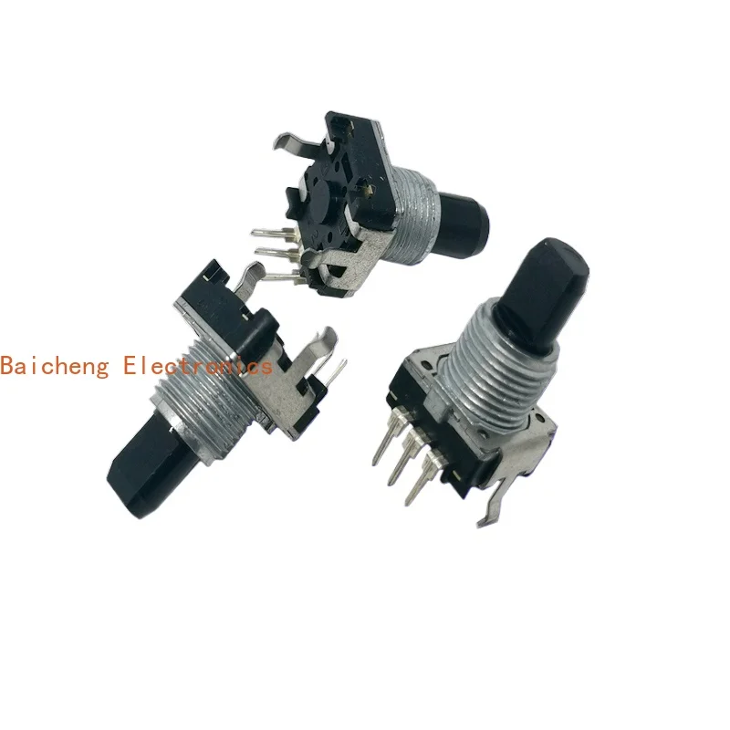 10PCS EC12 encoder plastic handle 9mm screw thread rotary volume potentiometer 12 position 15 half axis