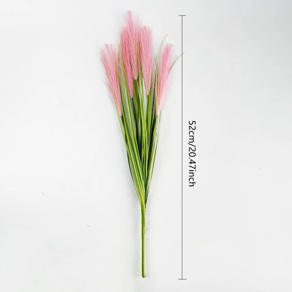 3 stücke Künstliche Pflanzen Flauschigen Faux Pampas Gefälschte Grün Vase Dekor Indoor Hause Wohnzimmer Party Tisch Hochzeit Dekoration Blume – Detail 1
