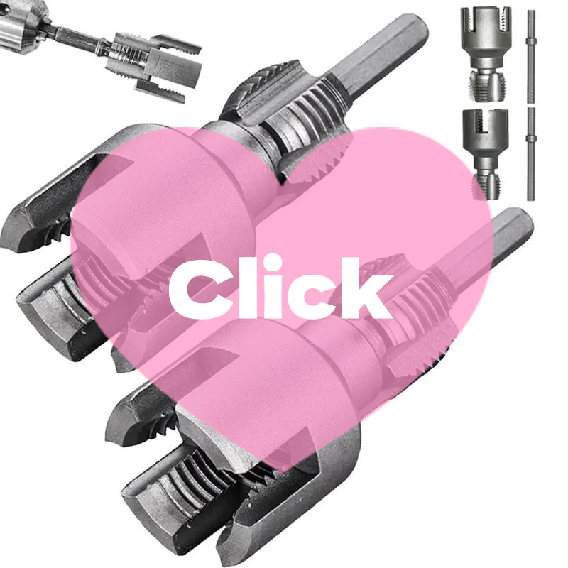 Pipe Thread Cutting Tool Integrated Internal & External Pipe Threading Tool Electric Drill Compatible PVC Pipe Threader Kit