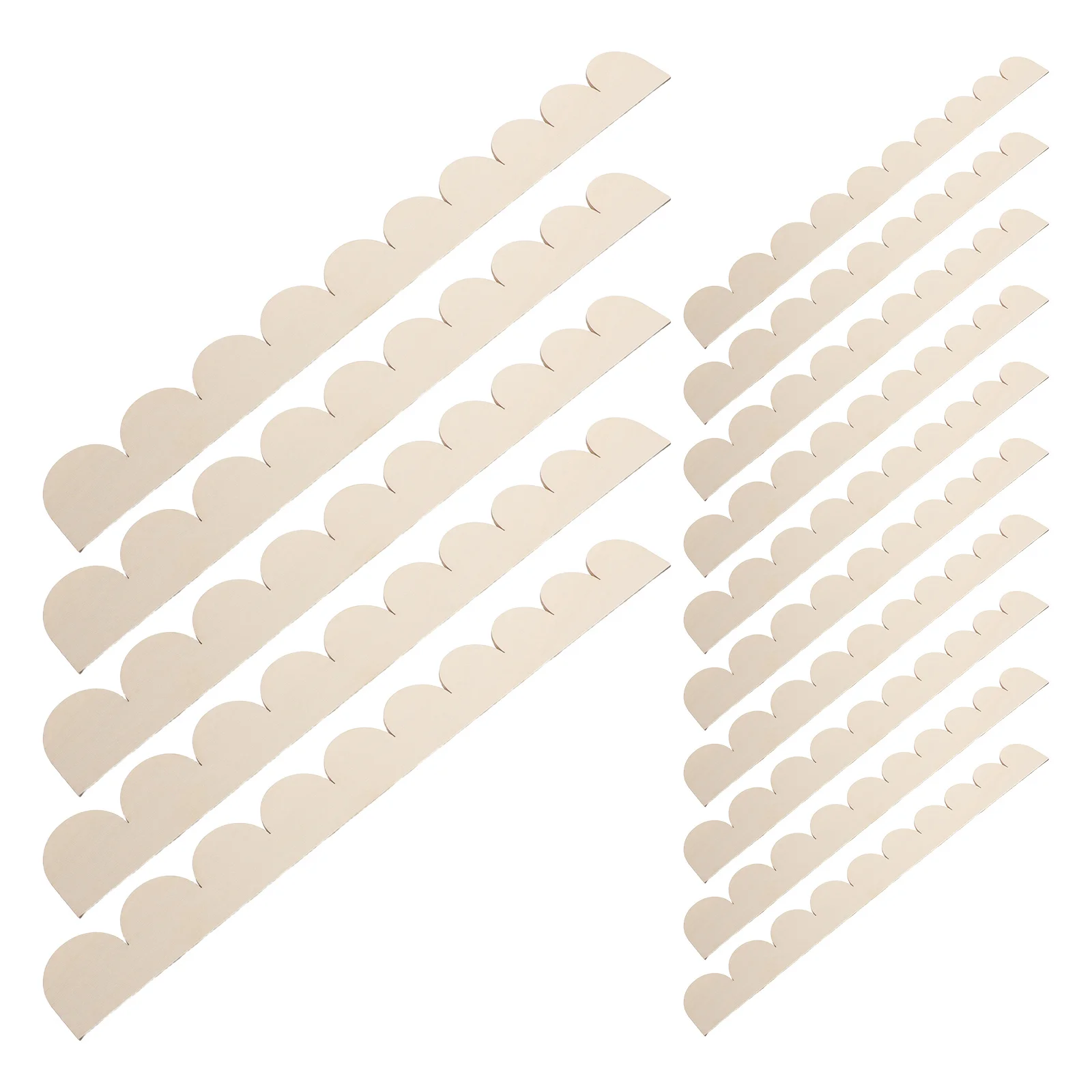 

20Pcs Scalloped Wood Edge Trim Decorative Door Frame Moldings Cabinet Trim Wood Border Shelf Frame Decor