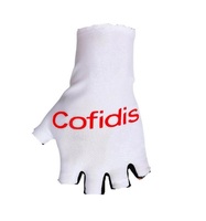 COFIDIS Team White One Pair Sports Half Finger Cycling Jersey Gloves MTB Road Mountain Bike Bicycle Gel Gloves