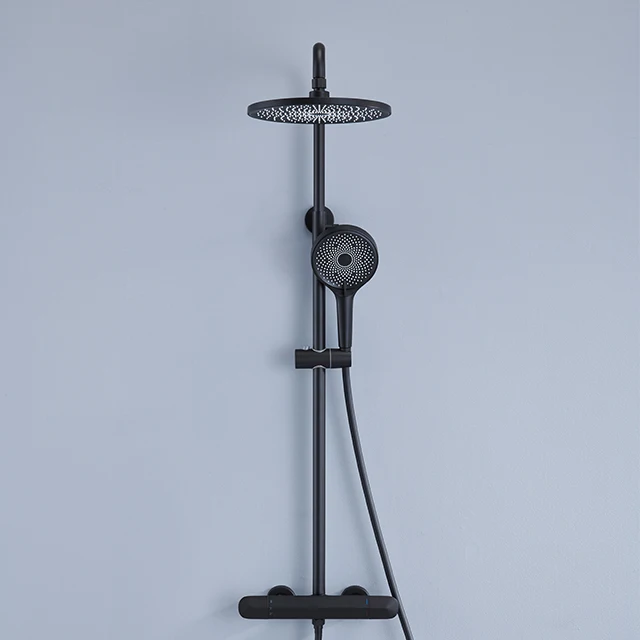 Bathroom Rain-style Stainless Steel Freestanding Round Bathtub Faucet Stand Floor Shower Accessory with Ceramic Valve Core