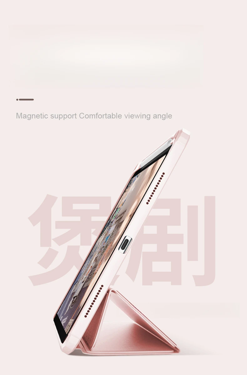 Weiche Acryl-Schutzhülle mit Stifthalter für iPad Air 6 10,9 10. Generation Dreifach Faltbar – Detail 5