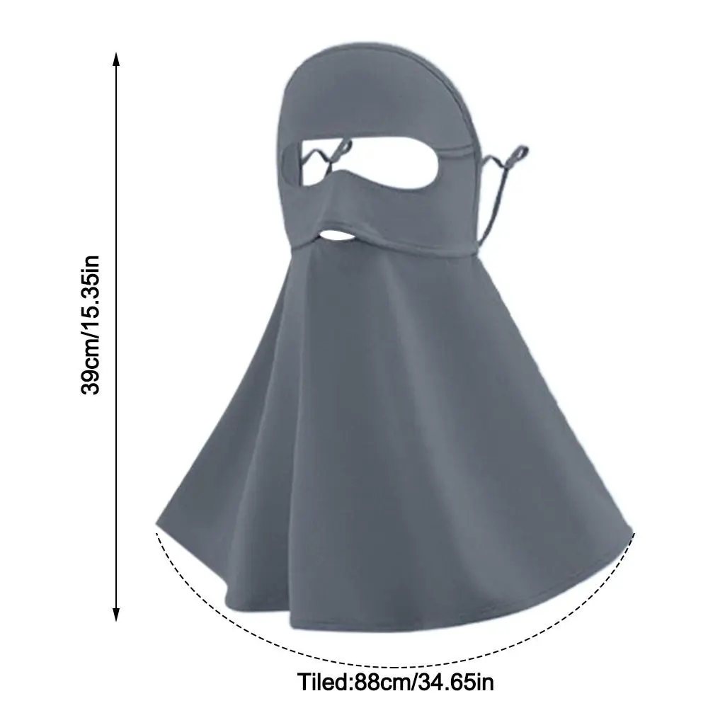 Ijs Zijde Masker Zomer Ademend Masker Gezicht Hals Schouder Uv Bescherming Zonnebranddoek Anti-Uv Flap Wraps Lange Sluier Gezichtsmasker