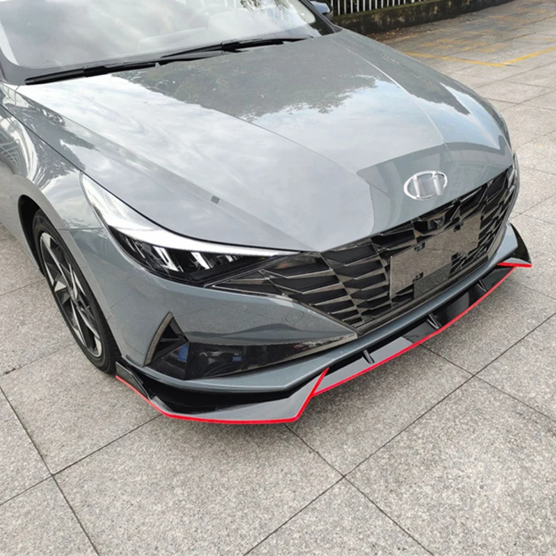 

For Front Bumper Lip Diffuser NEW Hyundai Elantra CN7 ABS Material Anti-Collision Accessories Refit Body Kit 2020 2021 2022