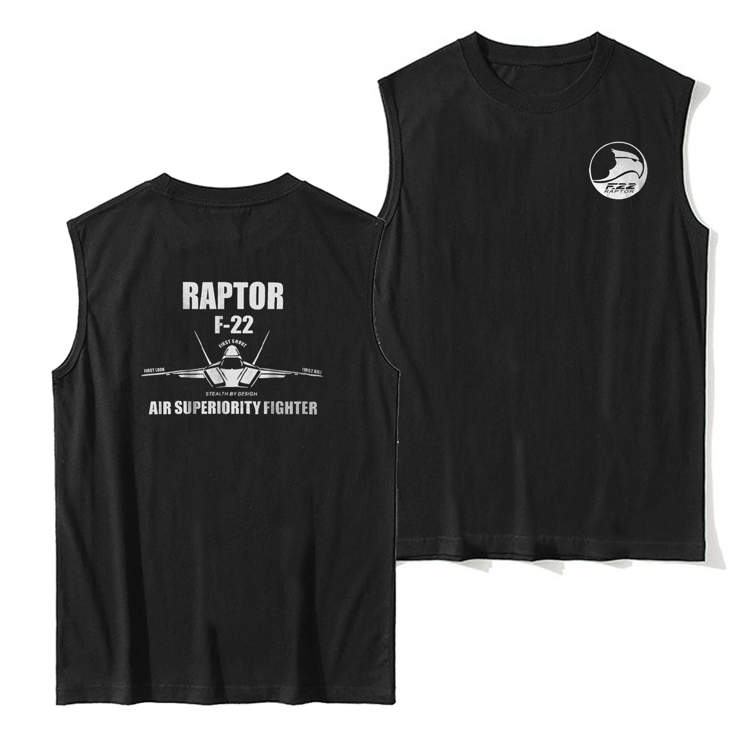 

F-22 Raptor Air Superiority Fighter Vests 100% Cotton O-Neck Tank Top Summer Casual Mens Sleeveless T-shirt Aviation Streetwear