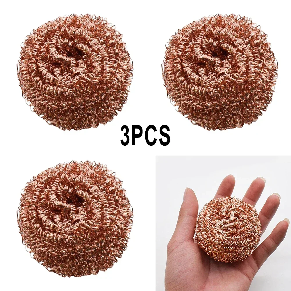 3pcs Desoldering Cleaning Ball Soldering Iron Tip Cleaning Nozzle Cleaning Sponge Copper Wire Cleaner Ball