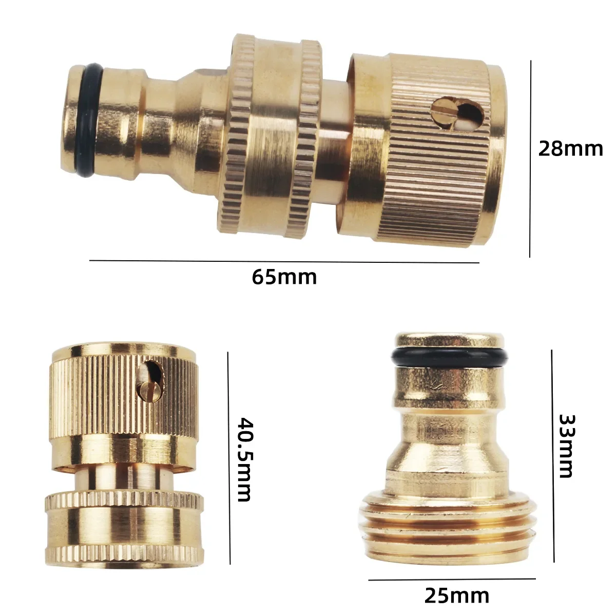 Garden Hose Adapter 3/4'' Hose Quick Connector Water Stop Fitting Copper Thread Tap Coupling Garden Watering Gun Adapter