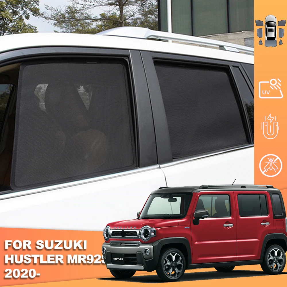 For Suzuki Hustler MR92S 2020-2024 Magnetic Car SunShade Shield Front Windshield Curtain Rear Side Baby Window Sun Shade Visor