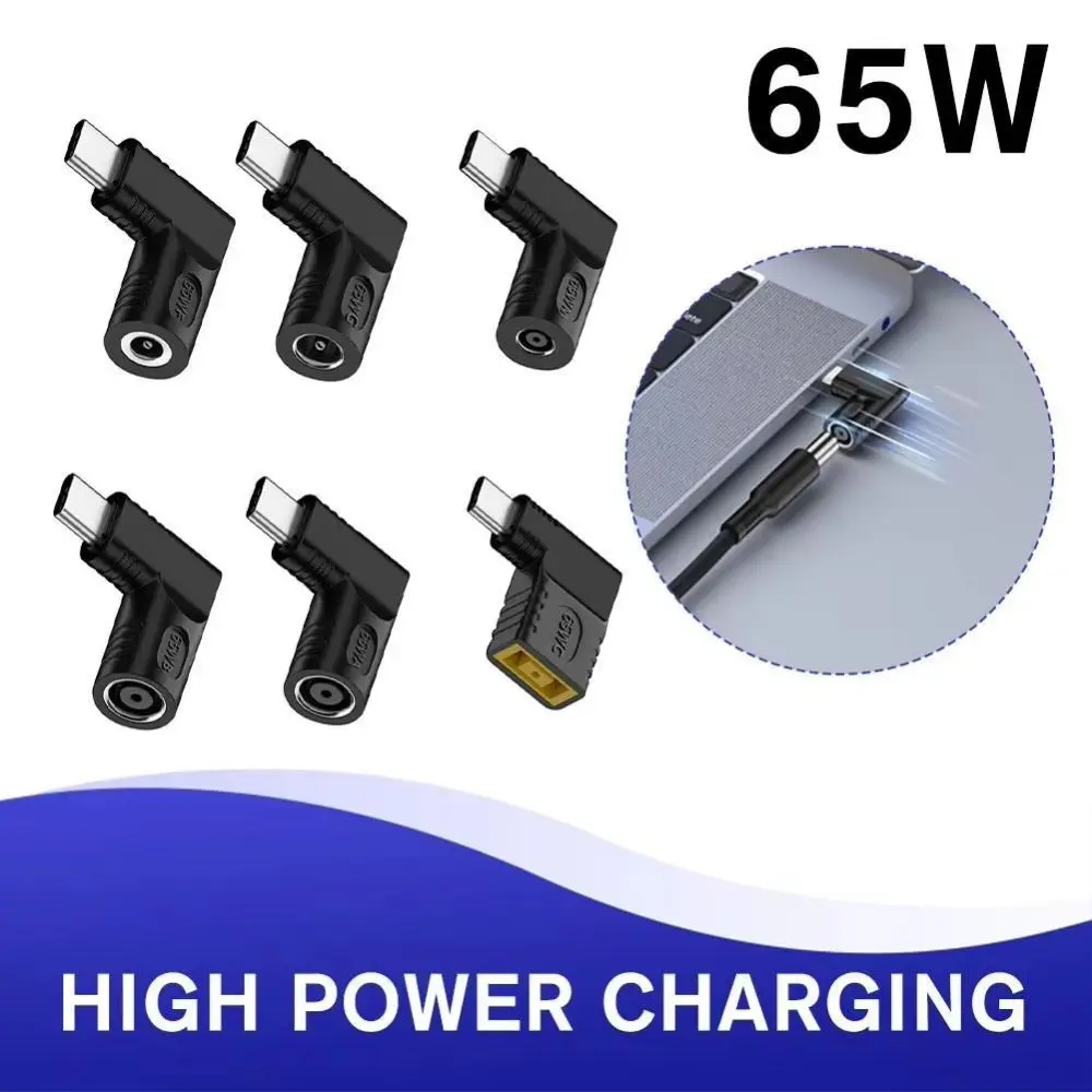 65W Laptop Power Adapter DC Female USB C Laptop Female Plug Convenient Type-C Male Laptop Power Connector Notebook Accessory