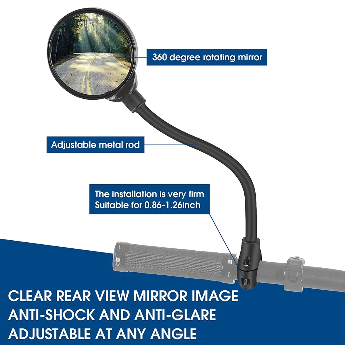 

Adjustable Rotatable Bicycle Handlebars Mirrors,for Electric Bike MTB