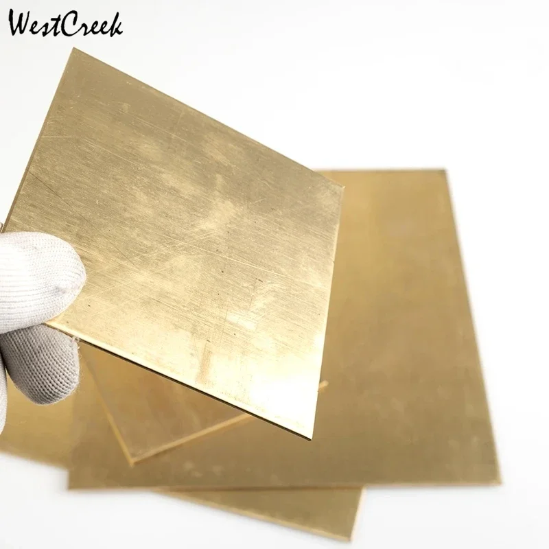 WESTCREEK-Placa de latón de 4 piezas H62, 0,3mm, 0,5mm, 50x50mm, Marco personalizado, modelo, molde, bricolaje, contrucción, hoja de latón, grosor