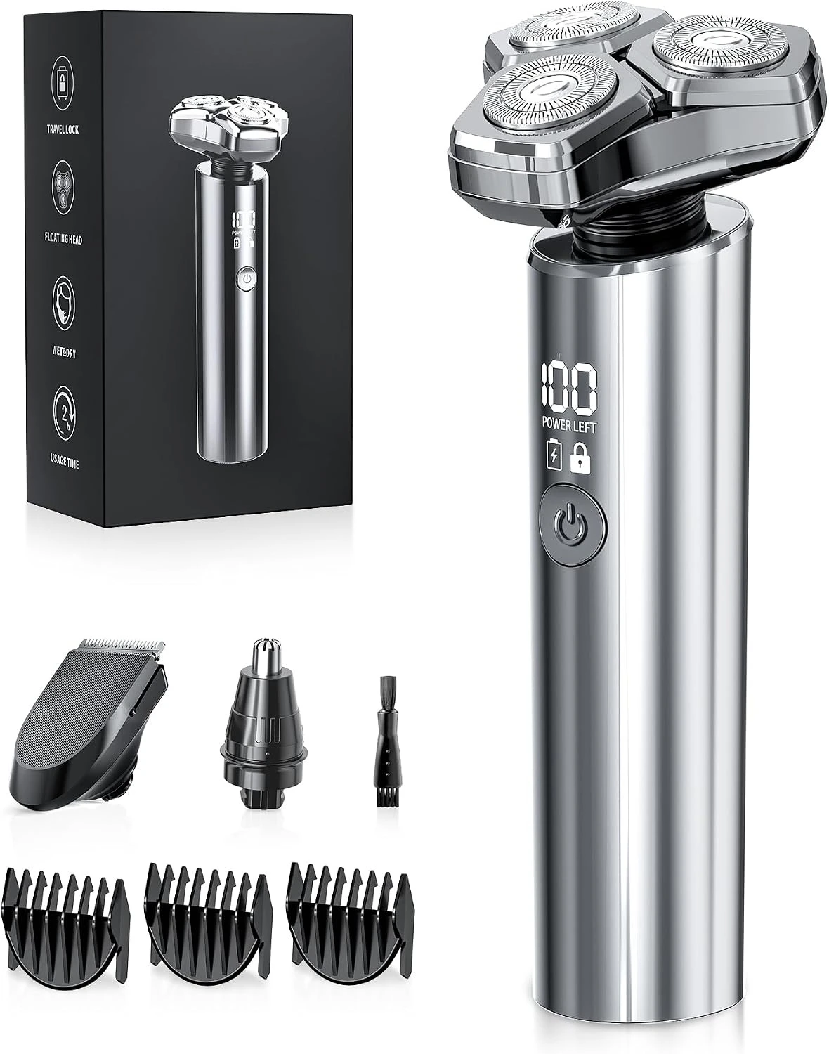 Electric Razor for Men，10,000RPM High-Speed Motor, IPX8 Waterproof,    ,Quick Charge & Travel Lock，Gifts for Men Husband Father
