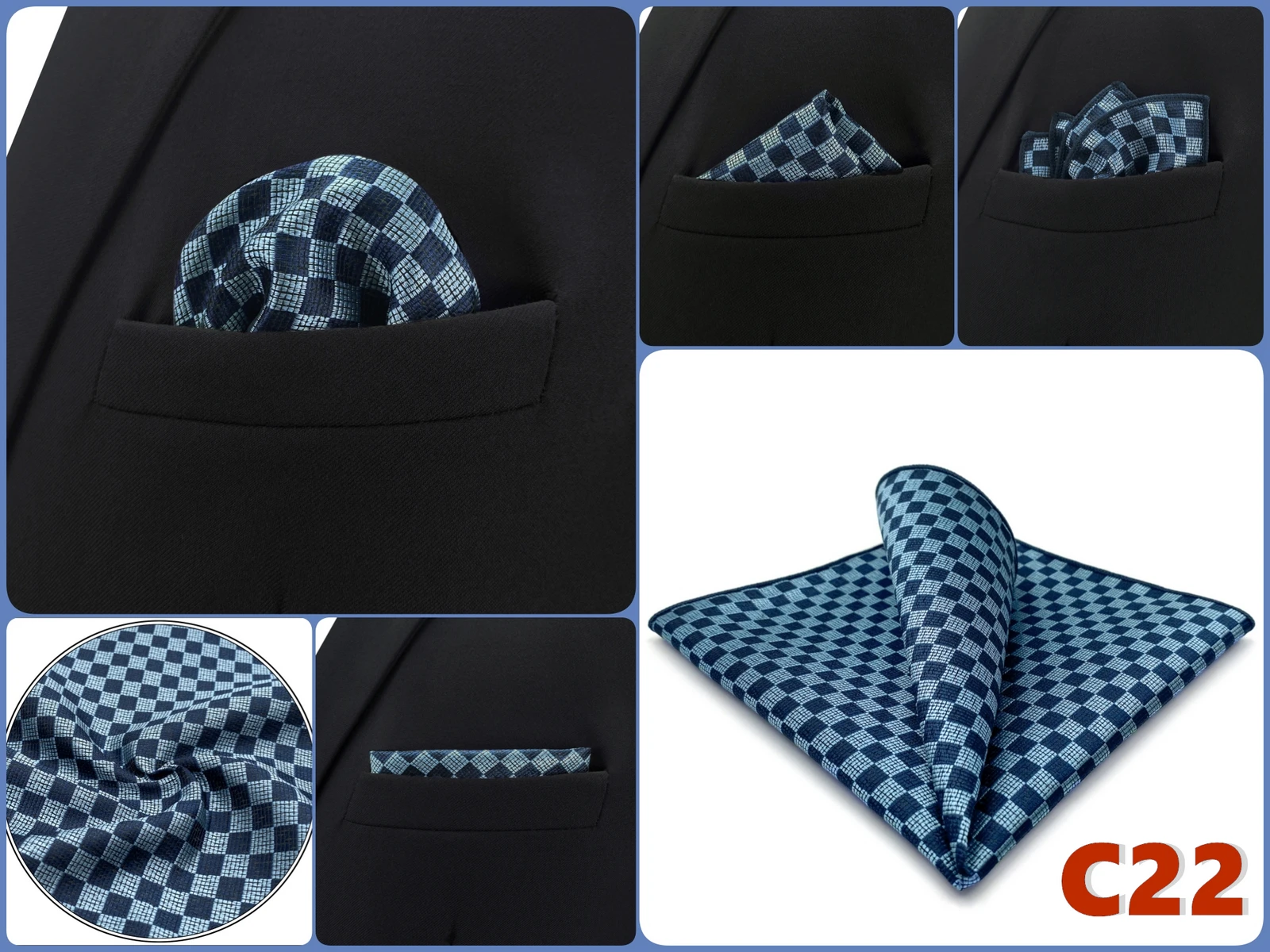 Pocket Square Handkerchief for Men Polka Dot Dots Plaid Check Checkered Suit Pocket Towel Hanky Mens Gift Wedding Business Party