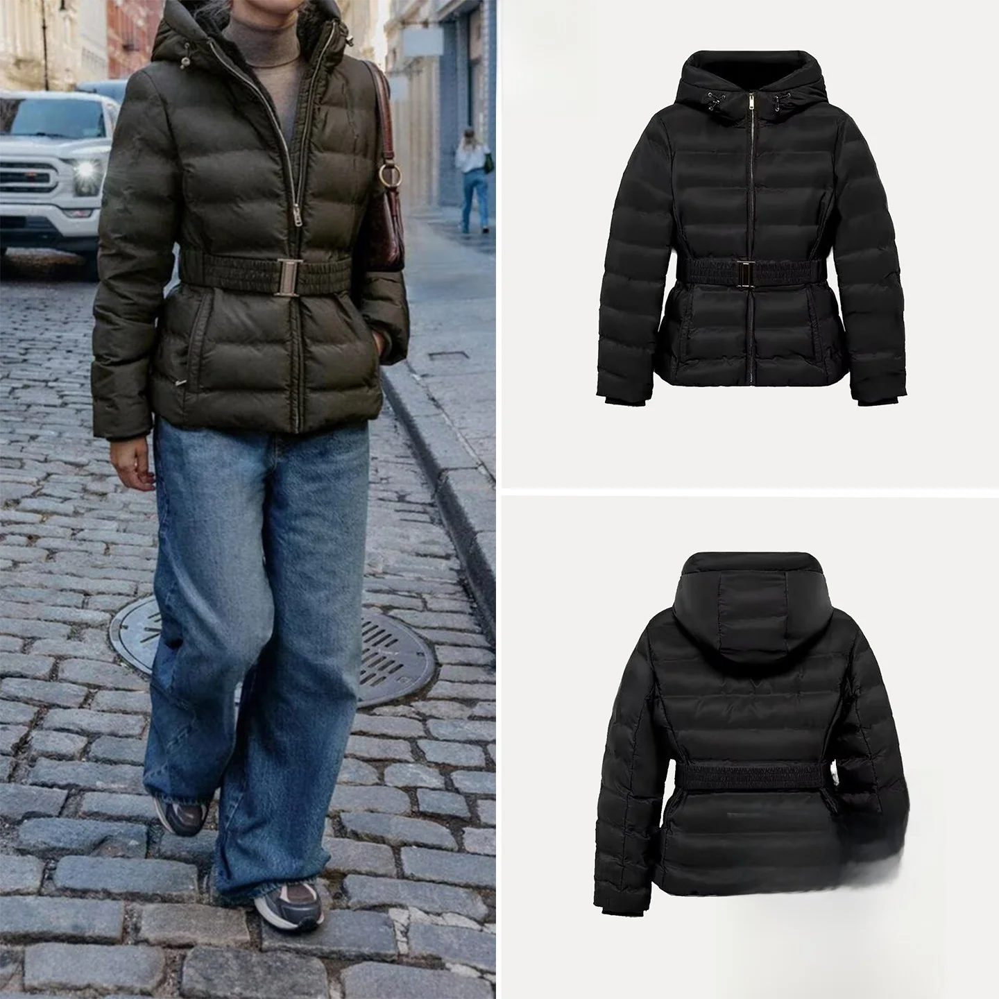 

Женская приталенная ветрозащитная водонепроницаемая куртка с капюшоном, утепленная, для поездок на работу, с длинными рукавами, на молнии, цветная