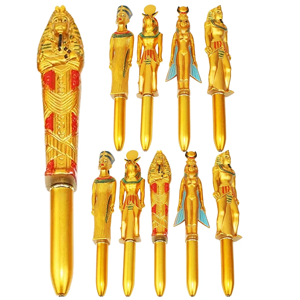 

10 Pcs Pharaoh Ballpoint Pens Creative Writing Tools for Students Office Home School Supplies Egyptian Gifts Smooth Writing