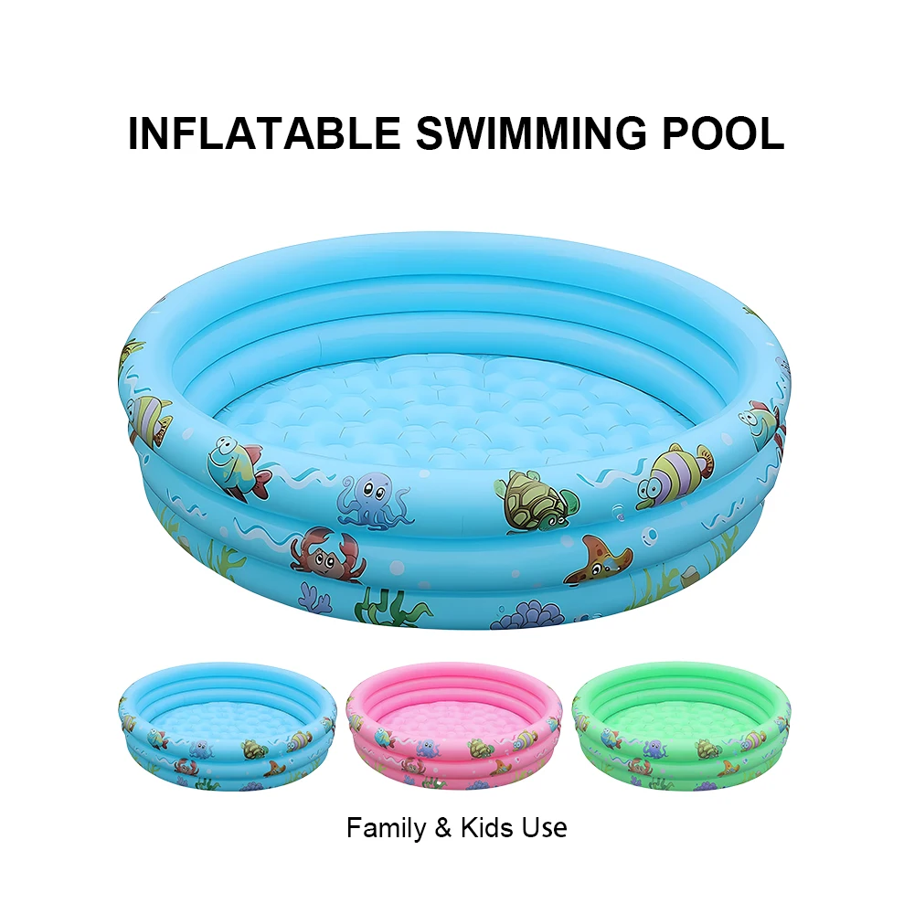 3 Rings Three Color Inflatable Pool Round Thickened PVC Kids Swimming Pool Summer Outdoor Water Game Baby Wading Pool Family