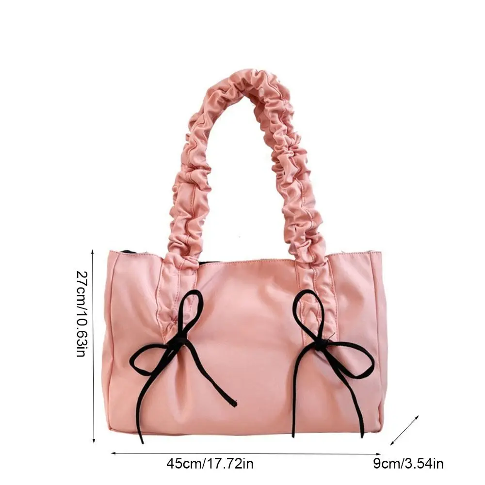 Bolsa de ombro de lona de grande capacidade para senhoras, bolsa nuvem, sacola de nylon, moda Wrinkle Y2K