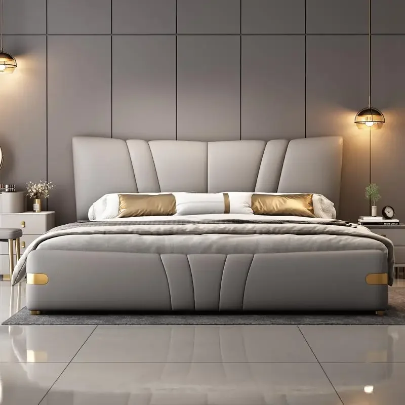 Organizador De diseño cama doble dormitorio princesa almacenamiento King Bases De Cama doble cabeceros Queen Camas De Dormitorio muebles