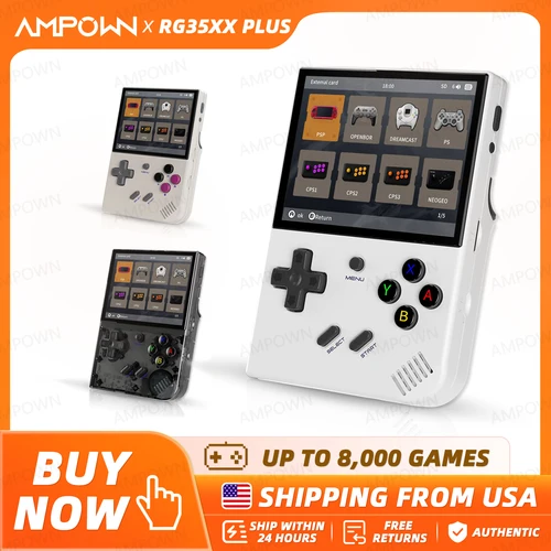 ANBERNIC RG35XX PLUS 레트로 핸드 헬드 게임 콘솔 3.5 ''IPS 스크린 내장 10K 게임 HDMI 비디오 출력 스트리밍 어린이 게임 플레이어